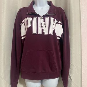 Vs pink half zip up color maroon size small